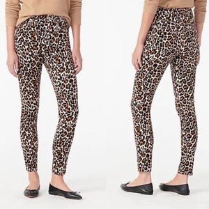 J. Crew 10" Highest-Rise‎ Toothpick Pant in Leopard Stretch Corduroy Size 28
